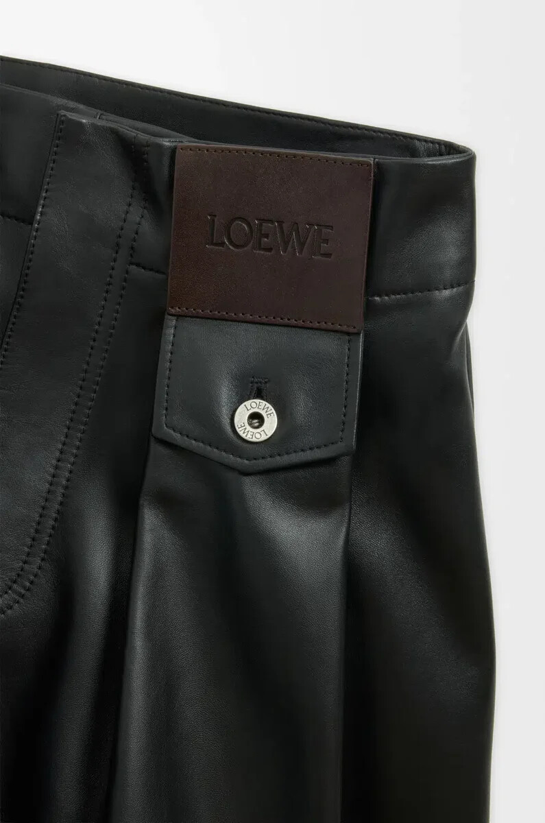 pantaloni in nappa di agnello nero