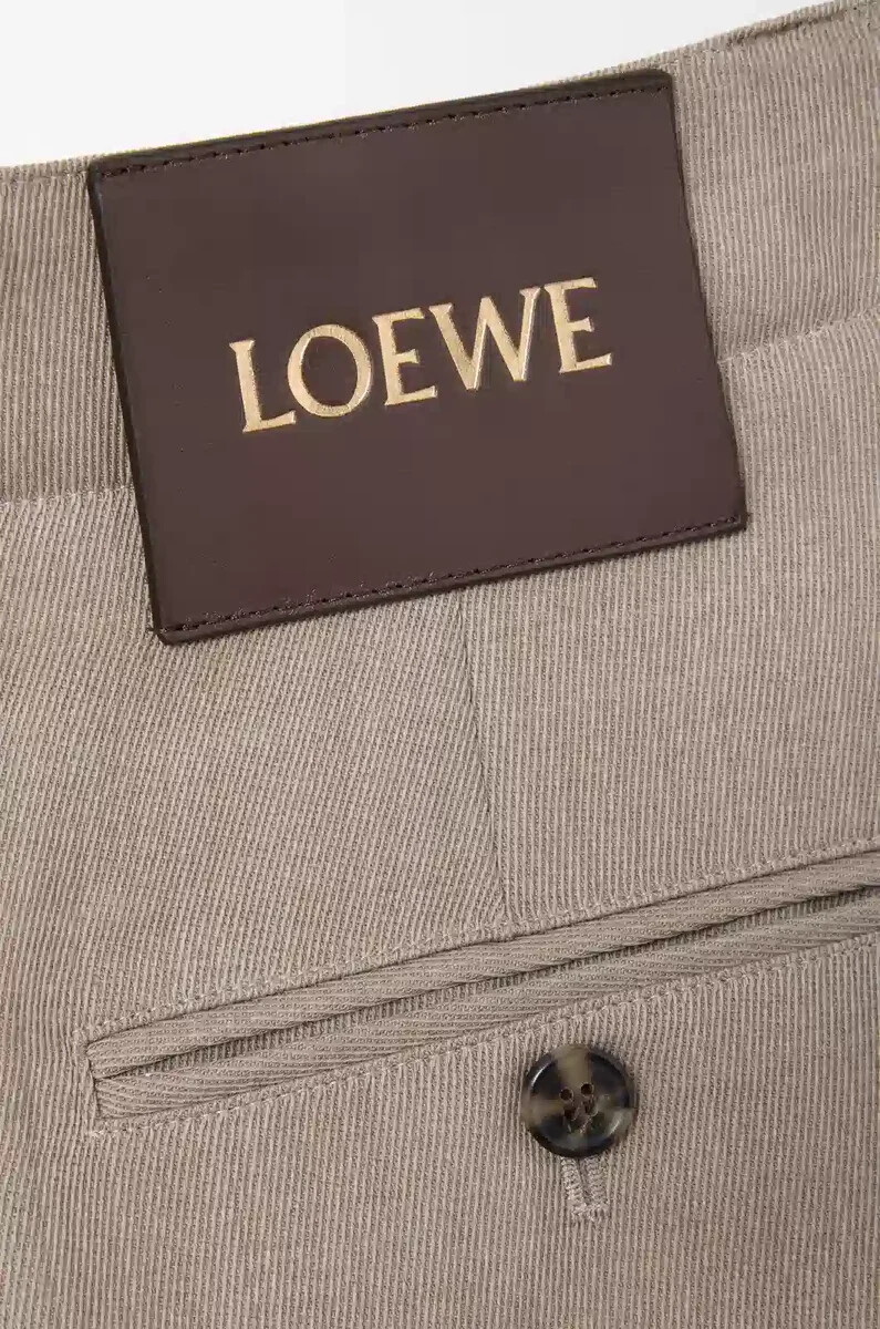 pantaloni con cintura in lana beige melange