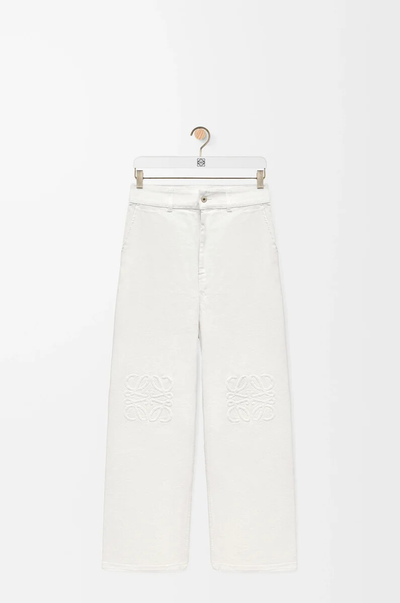 jeans larghi anagram in denim bianco