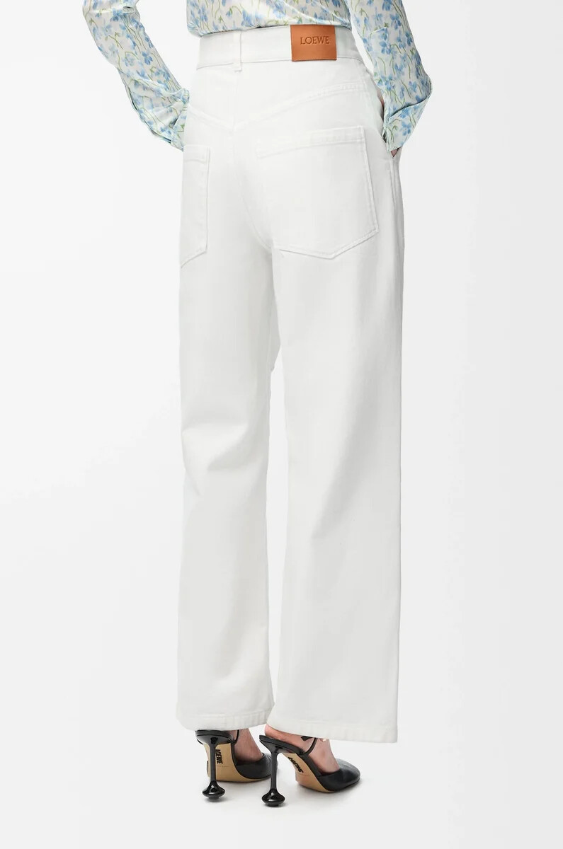 jeans larghi anagram in denim bianco