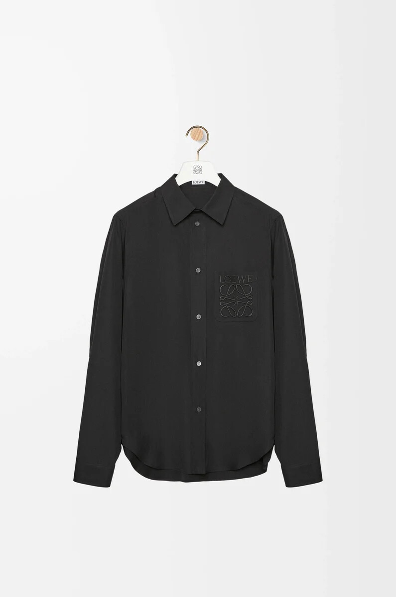 camicia in cotone nero
