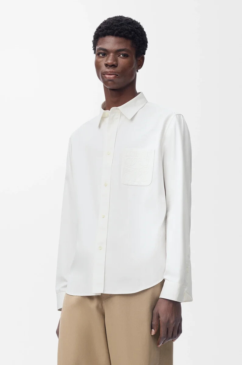 camicia in cotone bianco
