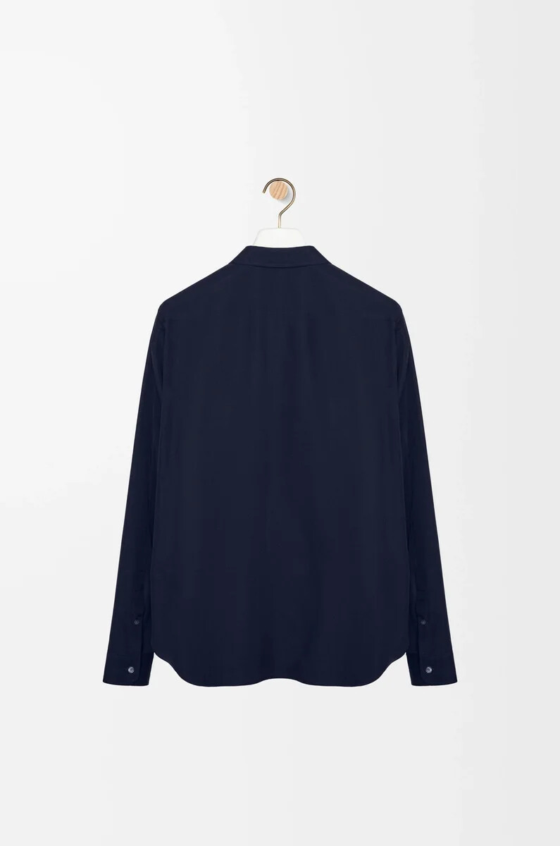 camicia in cotone blu navy