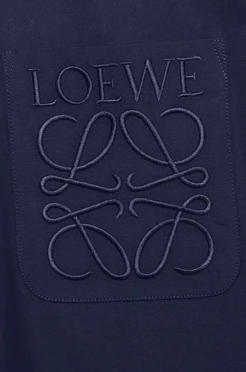 camicia in cotone blu navy