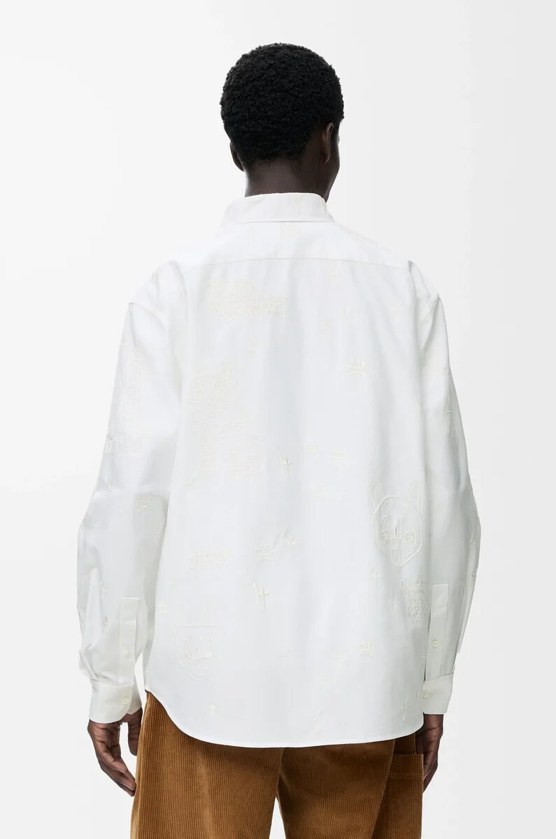 camicia in cotone biancomulticolore