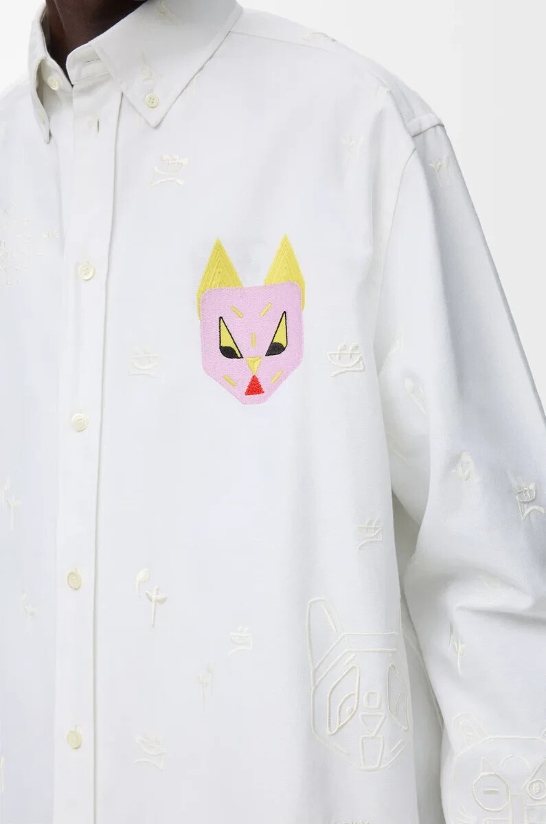 camicia in cotone biancomulticolore