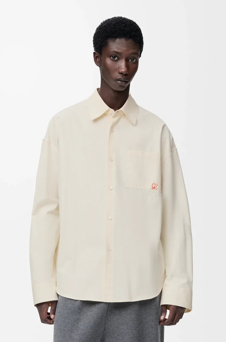 camicia in cotone ecru