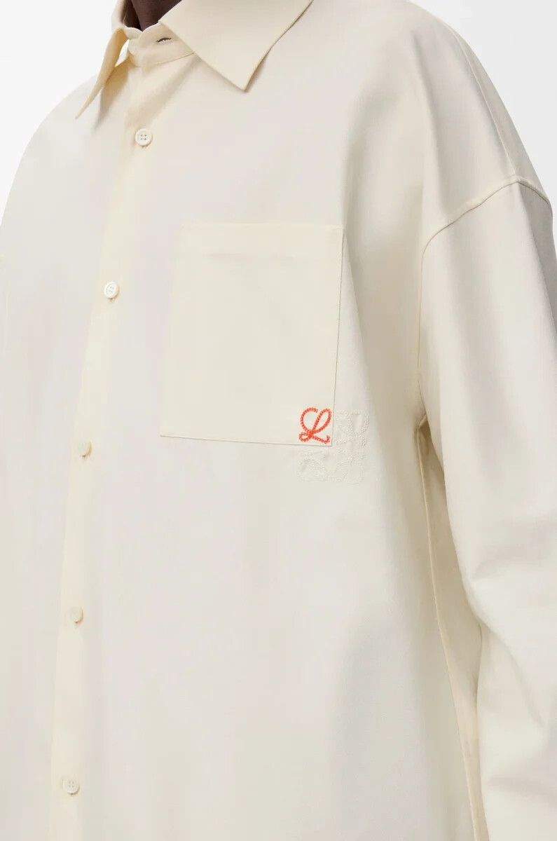 camicia in cotone ecru