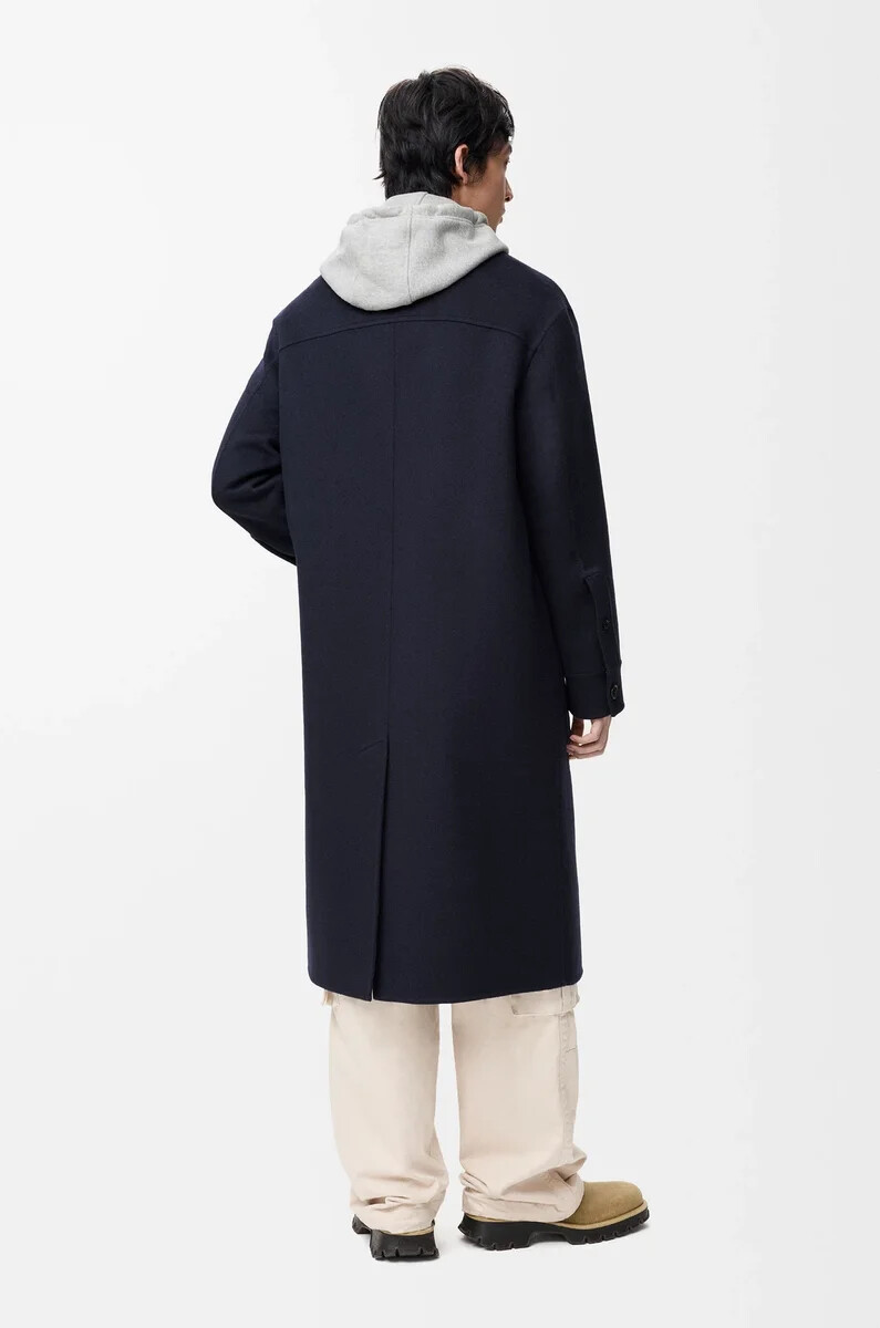 cappotto in lana e cashmere blu navygrigio