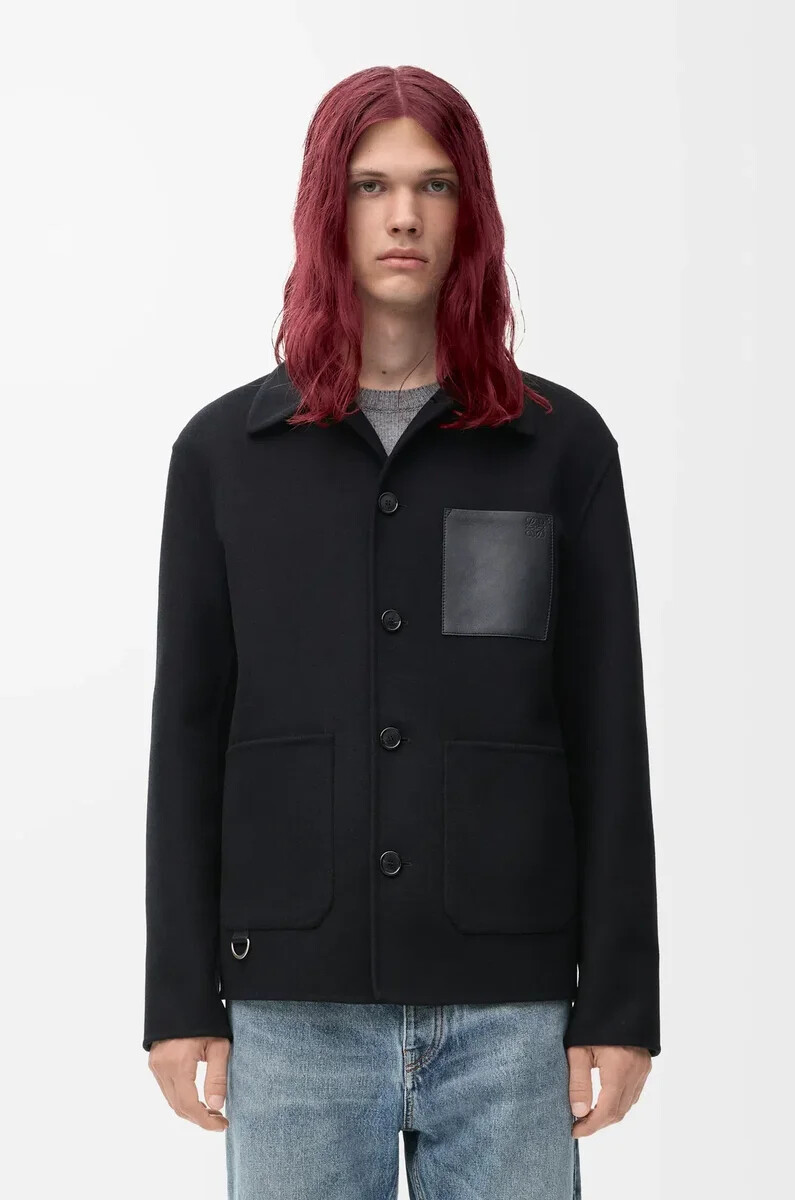 giacca da lavoro in lana e cashmere nero