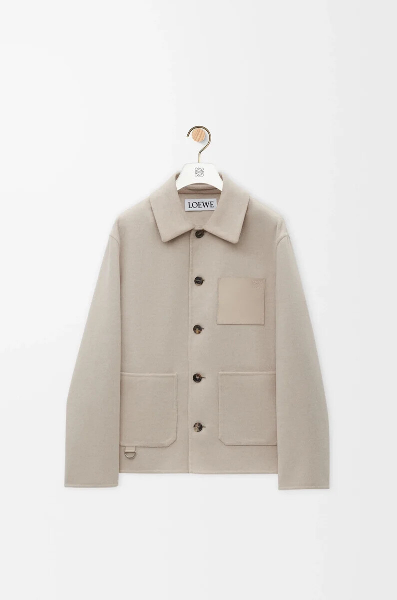 giacca da lavoro in lana e cashmere light beige melange