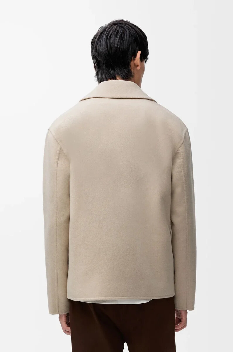 giacca da lavoro in lana e cashmere light beige melange