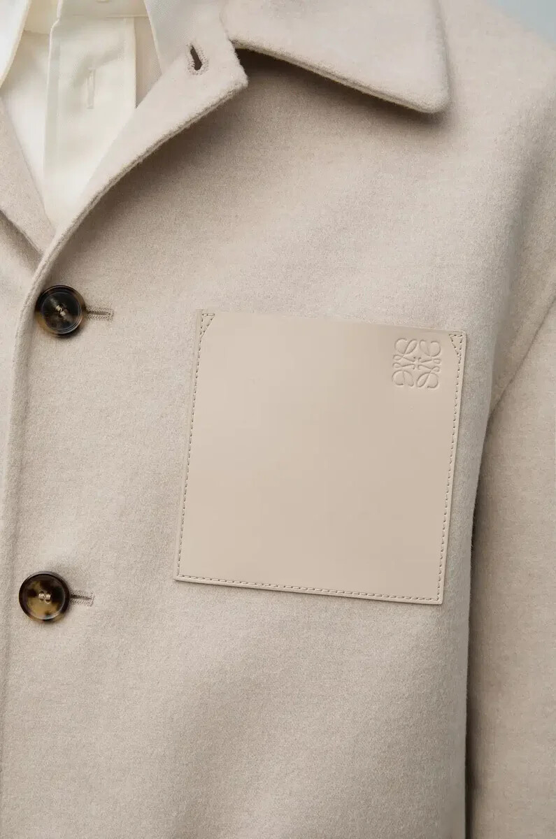 giacca da lavoro in lana e cashmere light beige melange