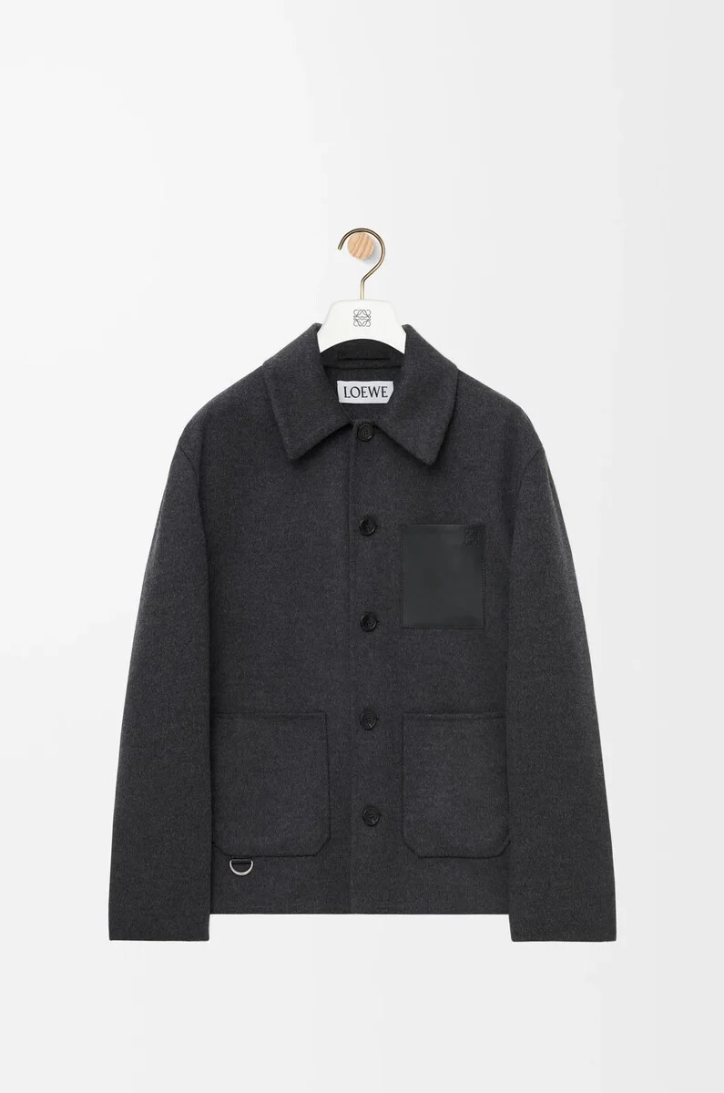 giacca da lavoro in lana e cashmere charcoal melange