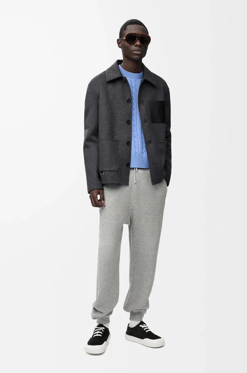 giacca da lavoro in lana e cashmere charcoal melange