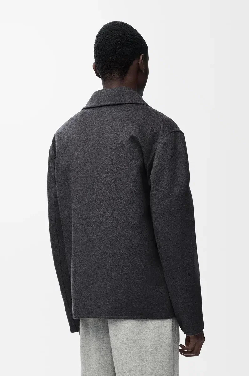 giacca da lavoro in lana e cashmere charcoal melange