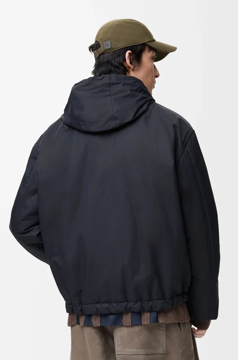 giacca imbottita in cotone tecnico blu navy