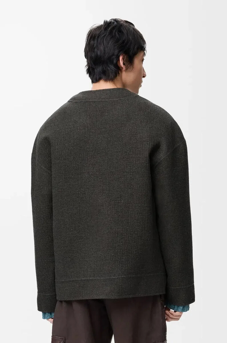 cardigan in lana e seta marrone cachiblu