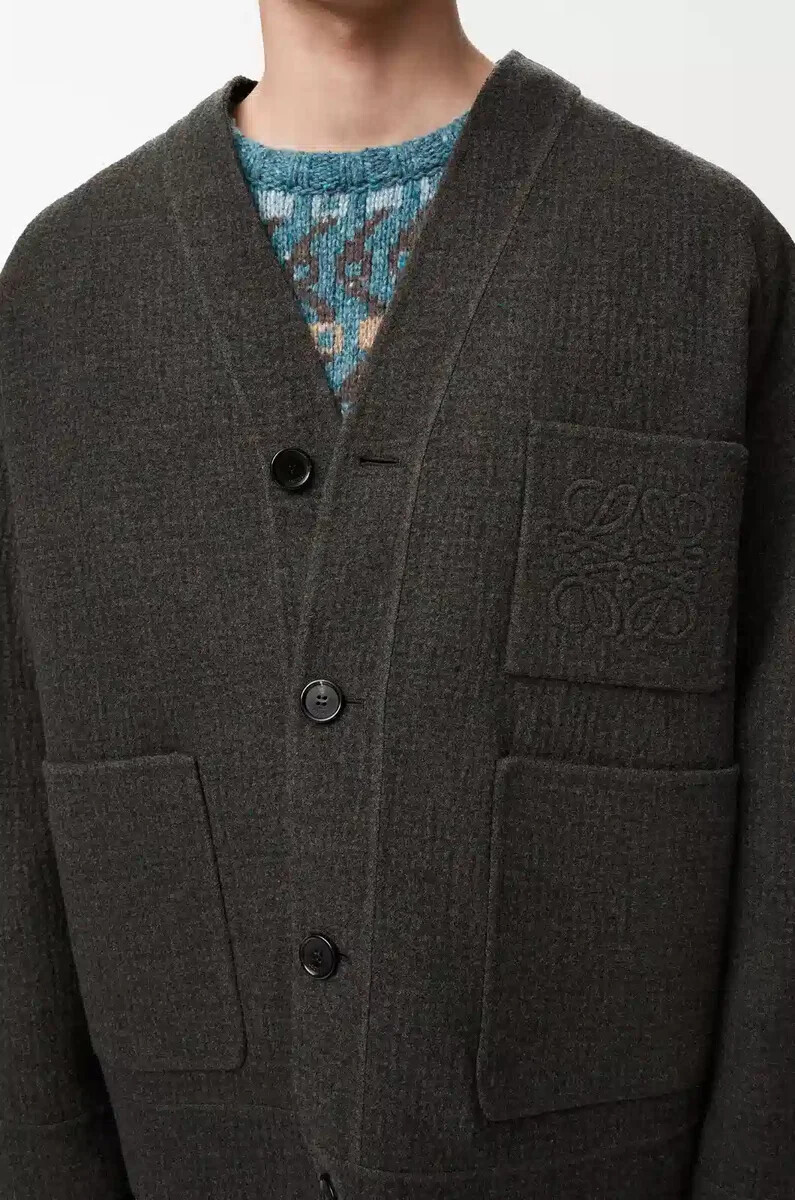 cardigan in lana e seta marrone cachiblu