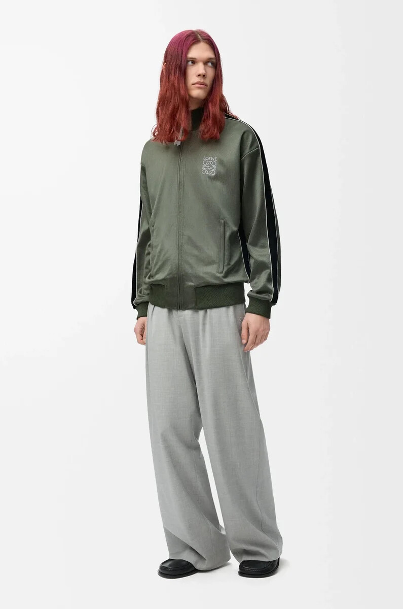 giacca tuta in jersey tecnico verde kaki