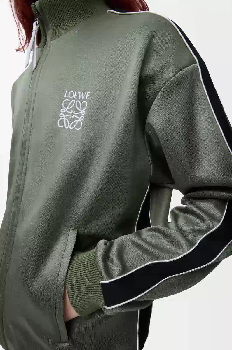giacca tuta in jersey tecnico verde kaki