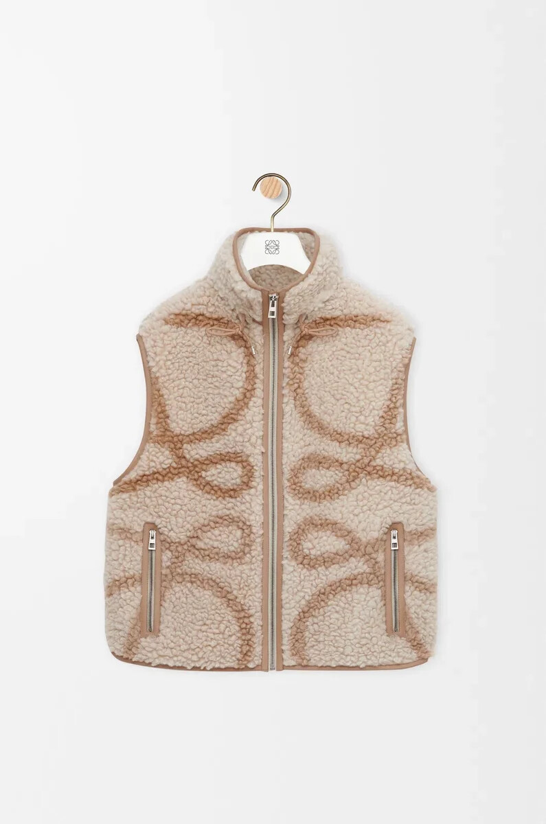 gilet in misto lana beigeverde kaki