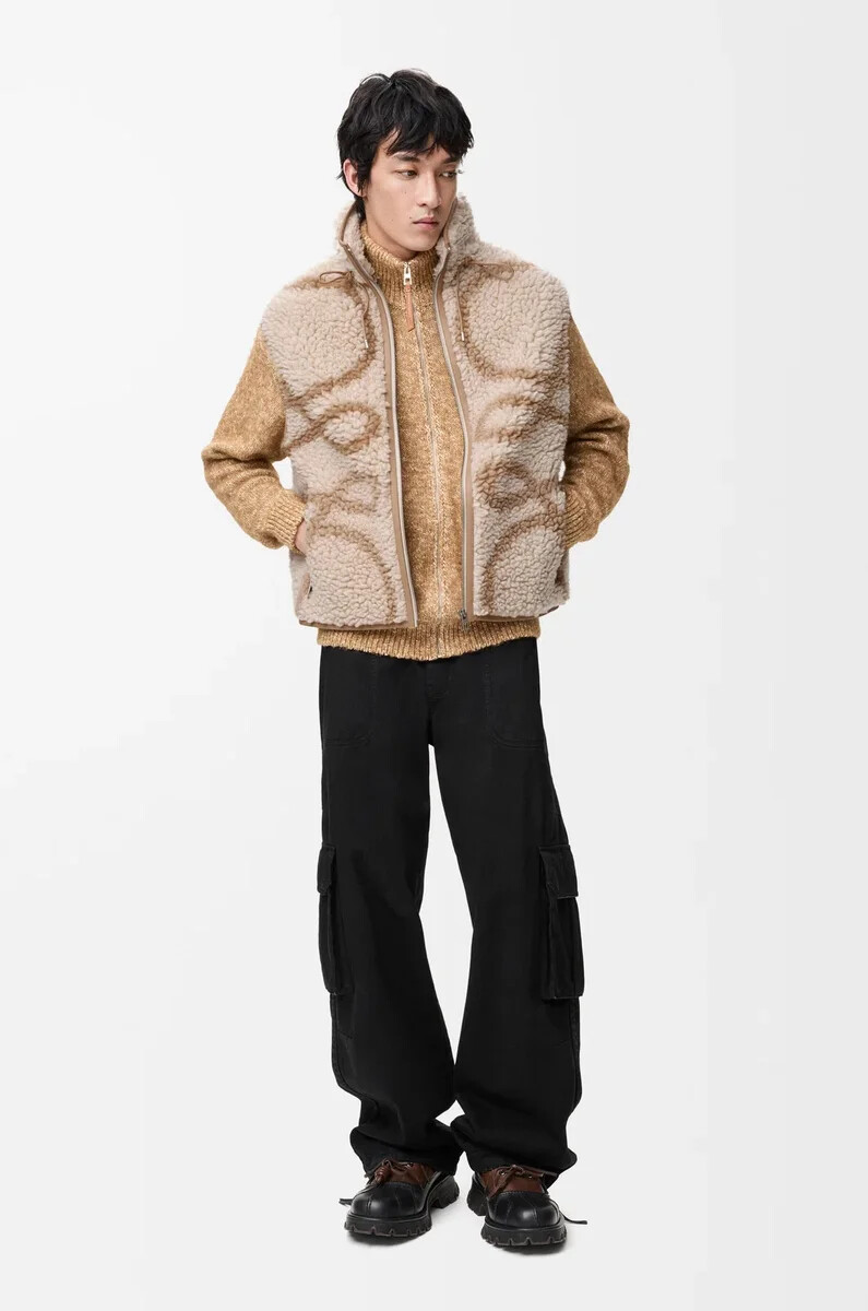 gilet in misto lana beigeverde kaki