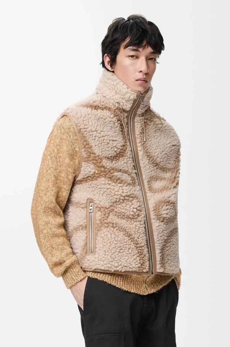 gilet in misto lana beigeverde kaki