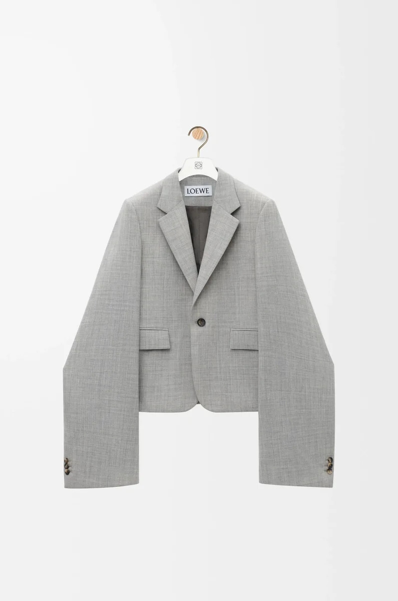 giacca in lana grigio