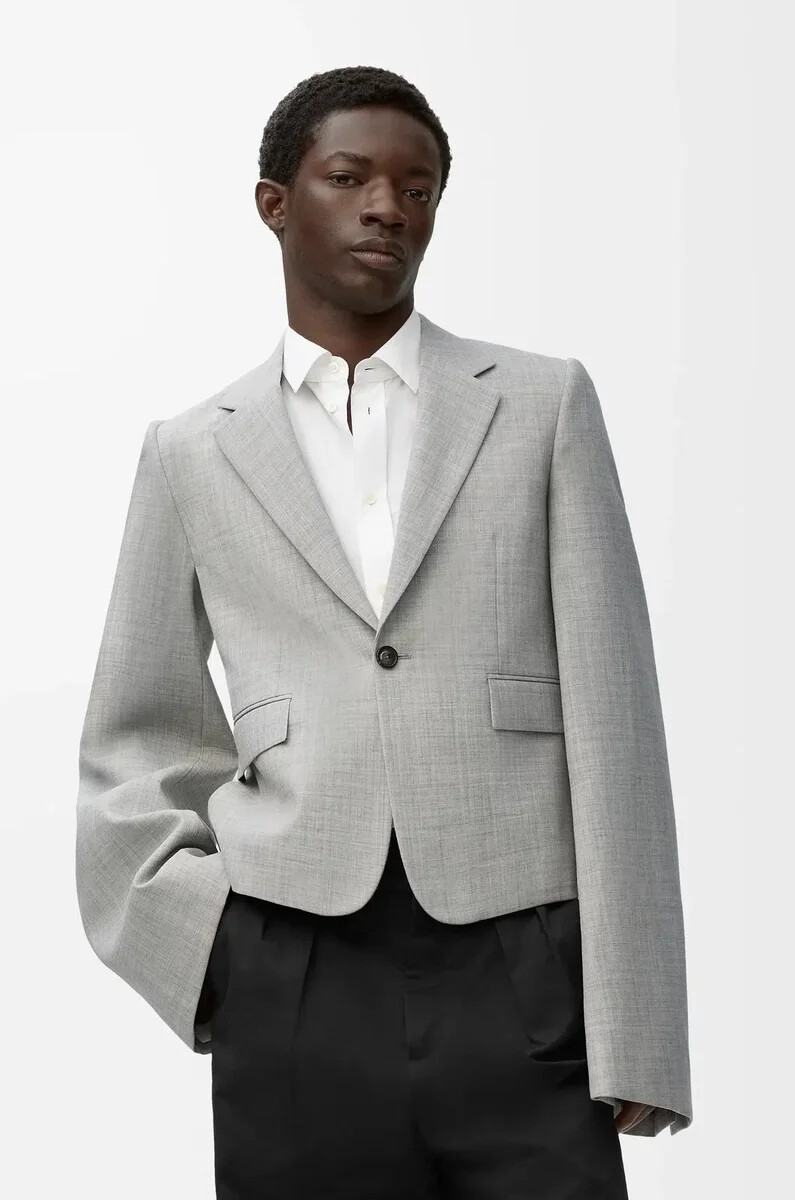 giacca in lana grigio
