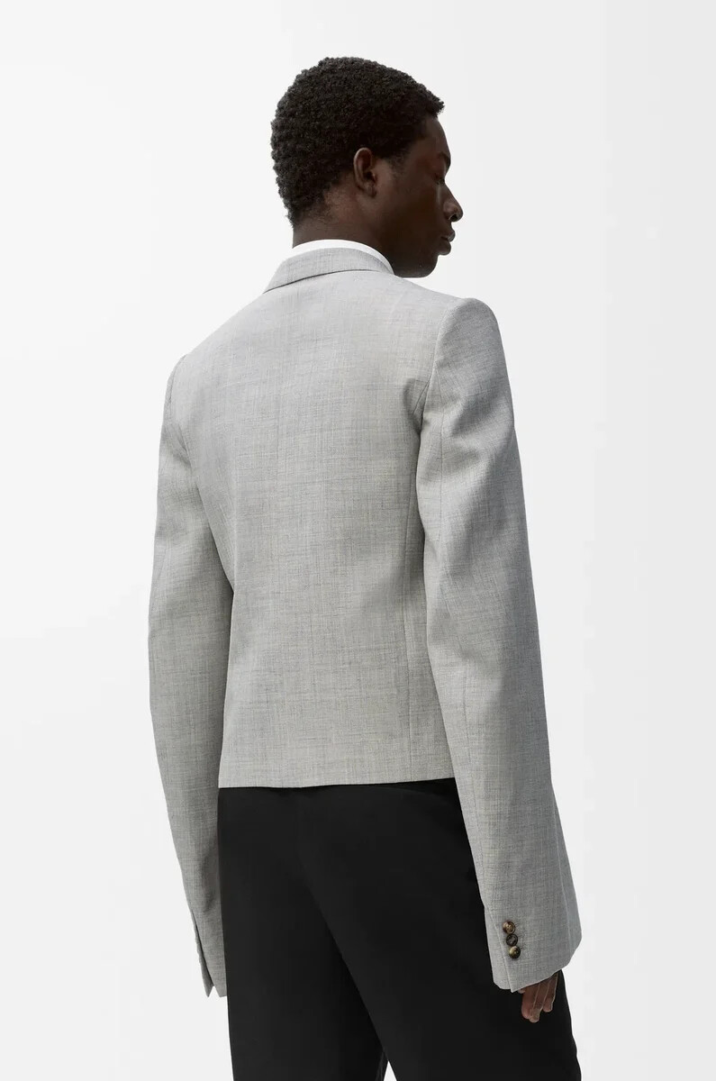 giacca in lana grigio