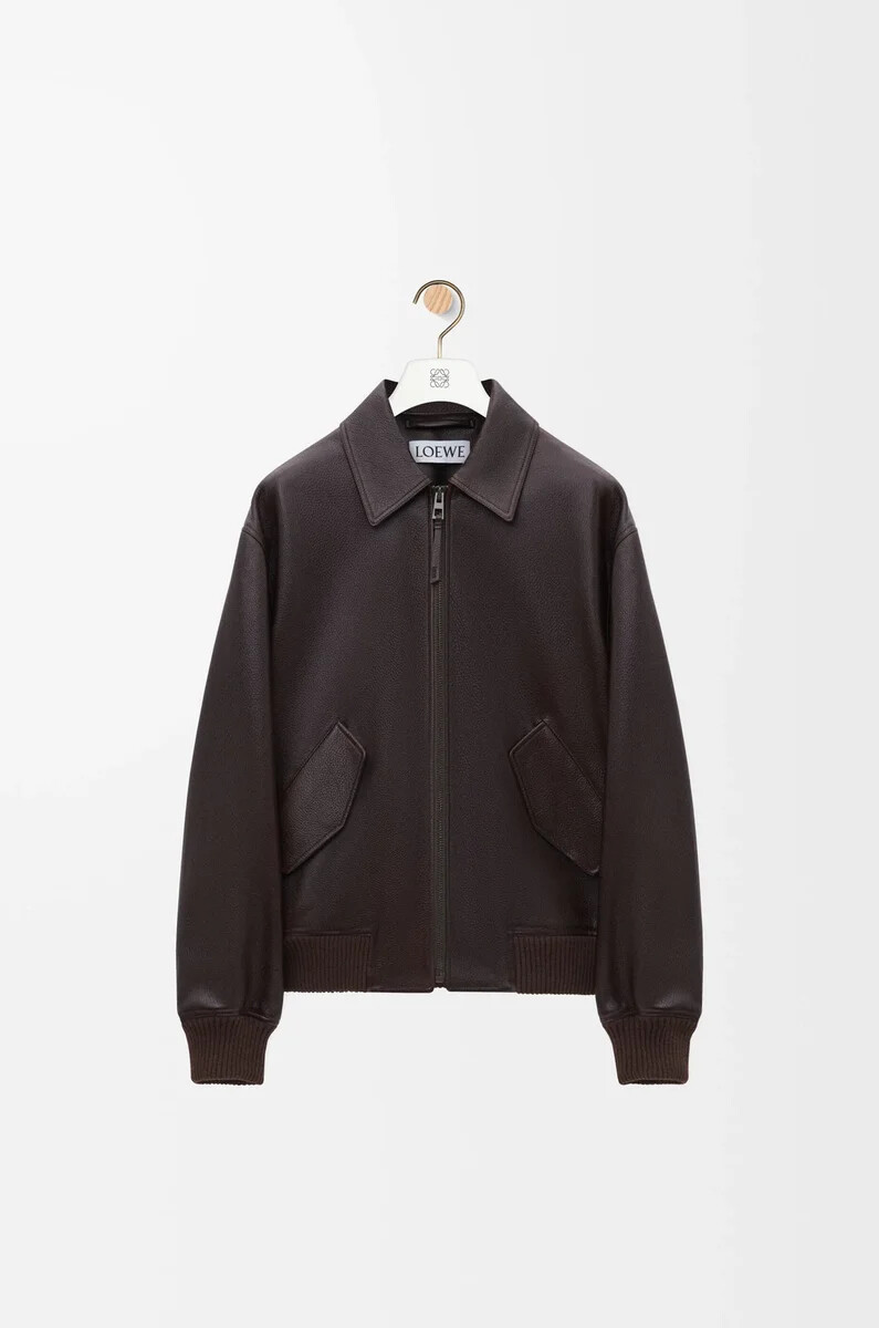giacca da aviatore in pelle di daino oxblood