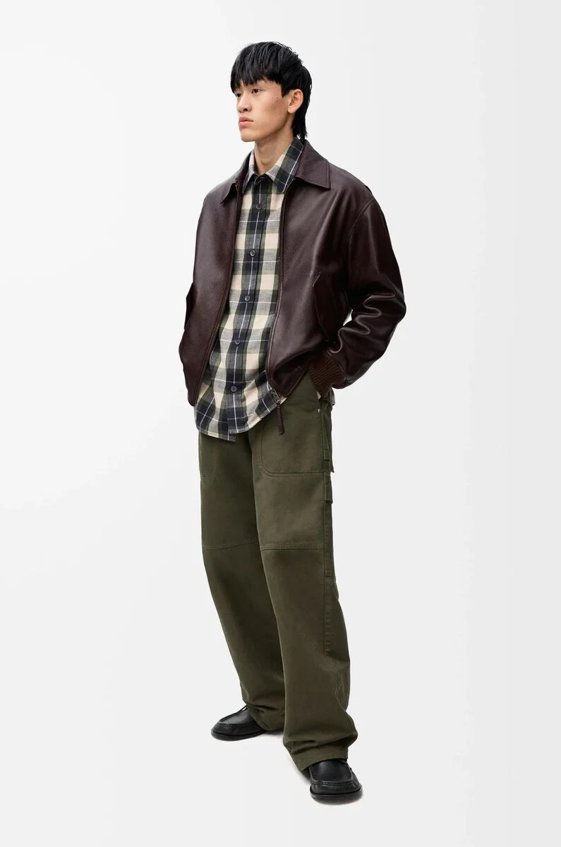giacca da aviatore in pelle di daino oxblood