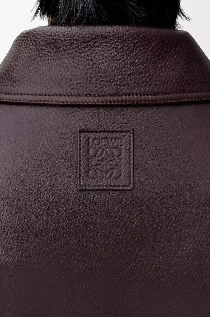 giacca da aviatore in pelle di daino oxblood