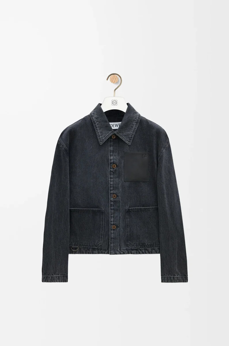 giacca da lavoro in denim nero