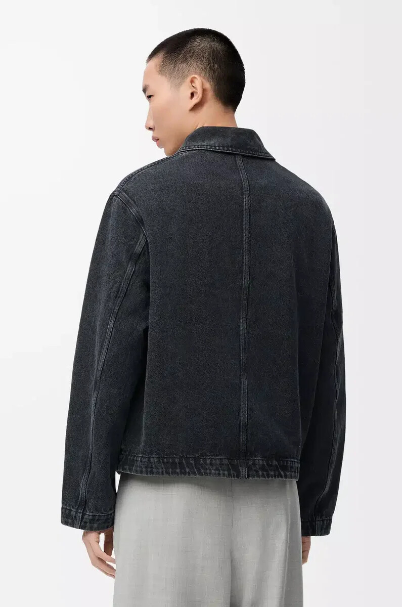 giacca da lavoro in denim nero