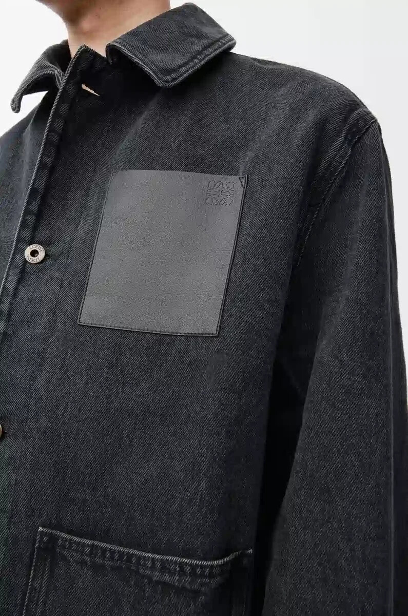 giacca da lavoro in denim nero