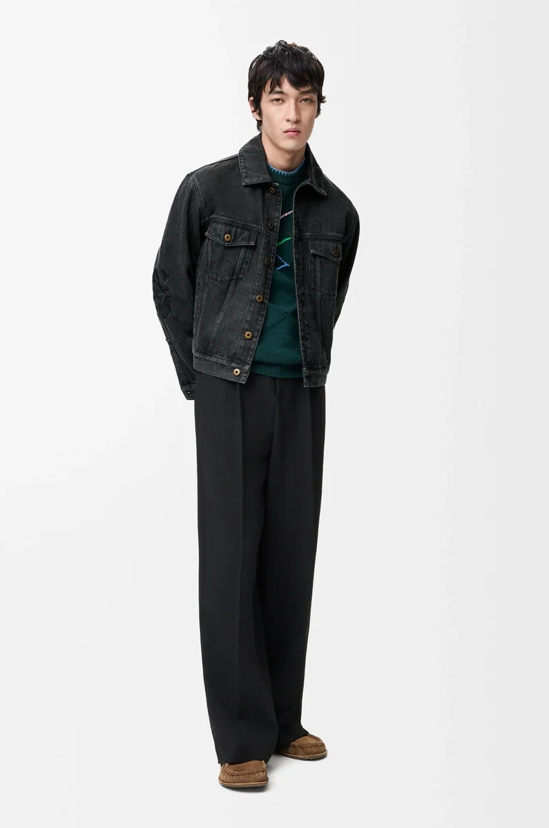 giacca anagram in denim nero