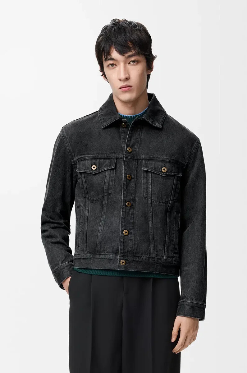 giacca anagram in denim nero