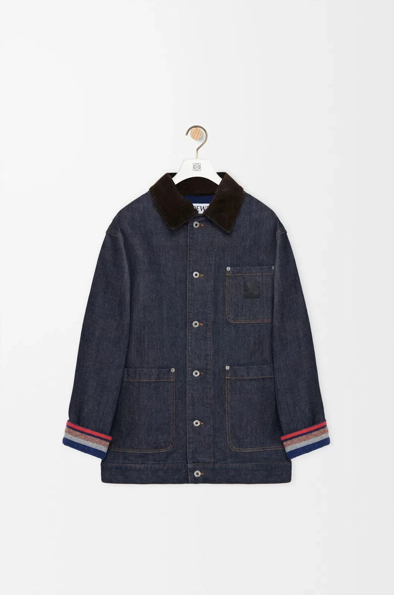 giacca in denim raw denimblu