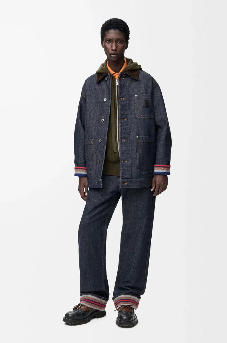 giacca in denim raw denimblu