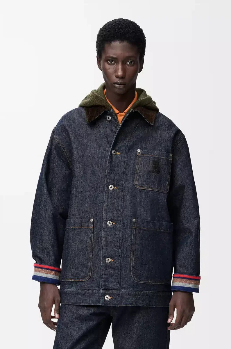 giacca in denim raw denimblu