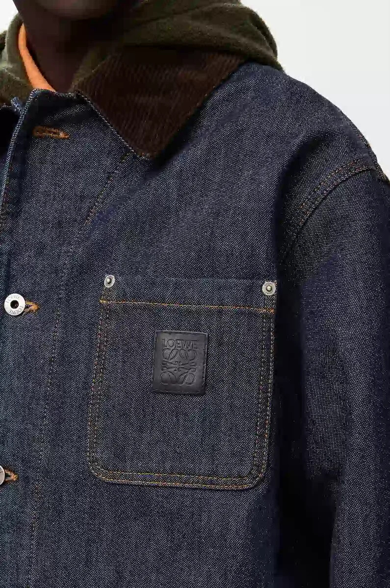 giacca in denim raw denimblu