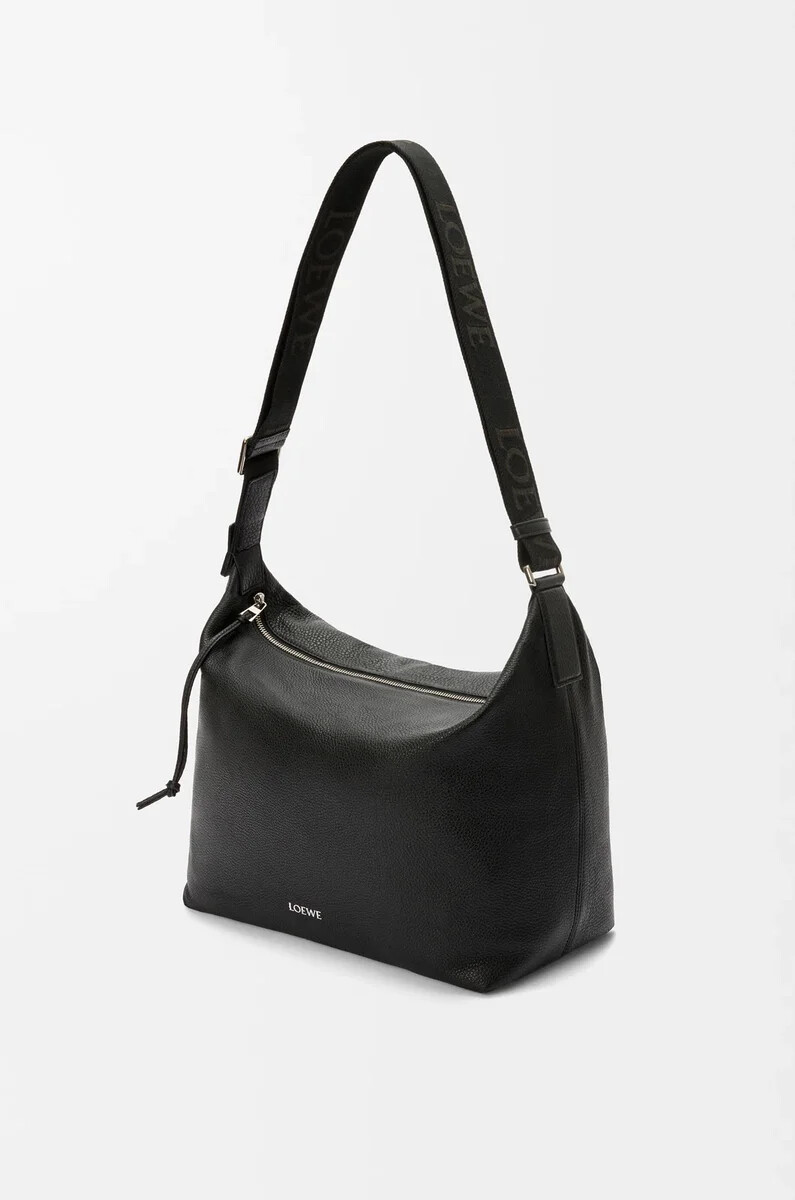 borsa a tracolla cubi in morbida pelle di vitello granata nero