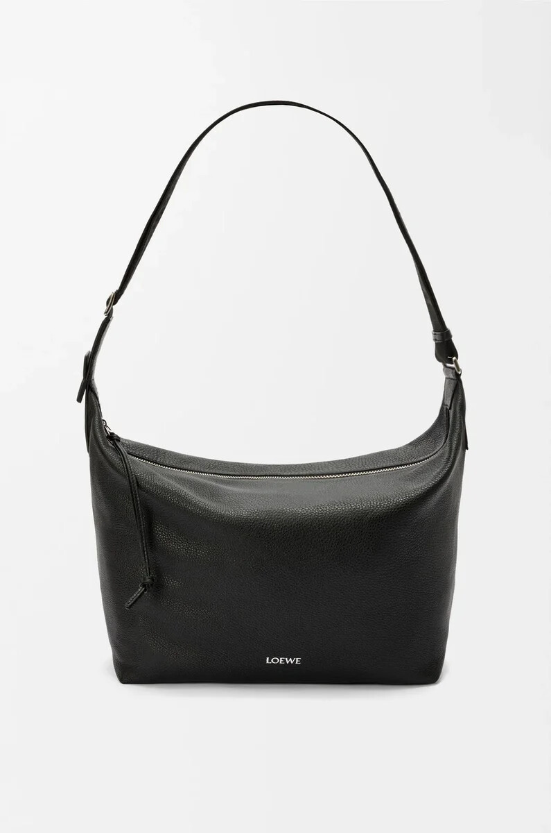 borsa a tracolla cubi in morbida pelle di vitello granata nero