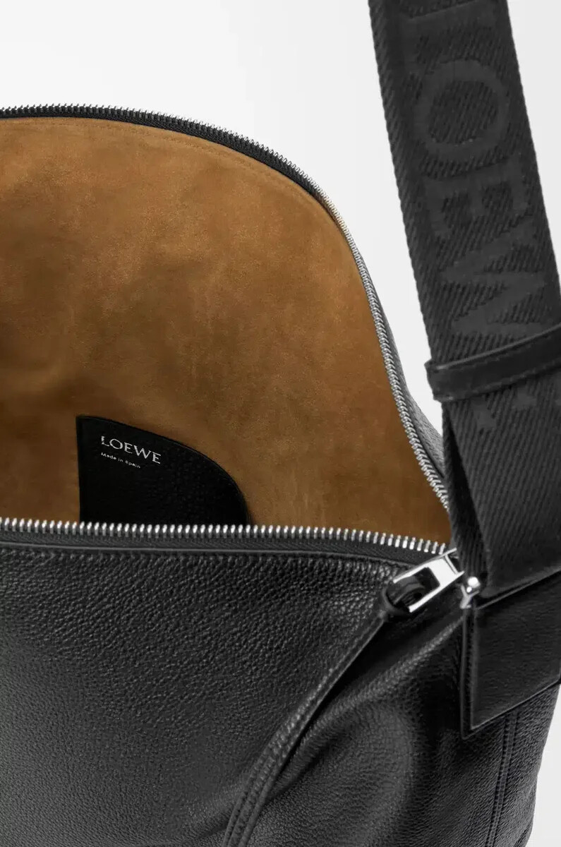 borsa a tracolla cubi in morbida pelle di vitello granata nero