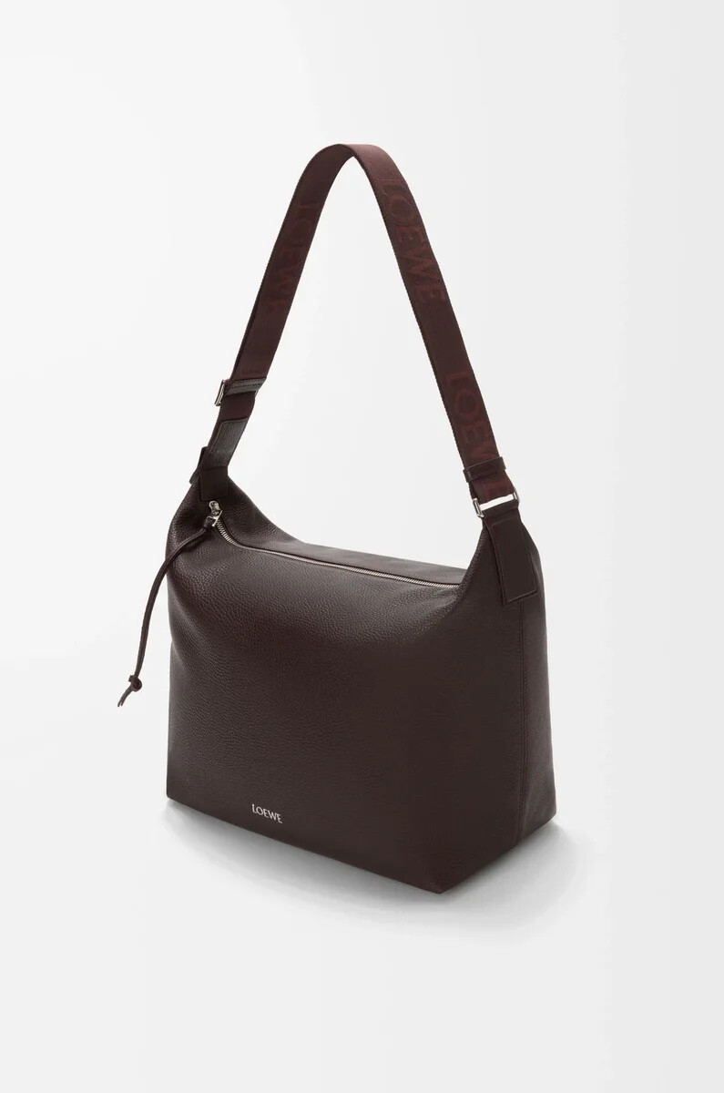 borsa a tracolla cubi in morbida pelle di vitello grana oxblood