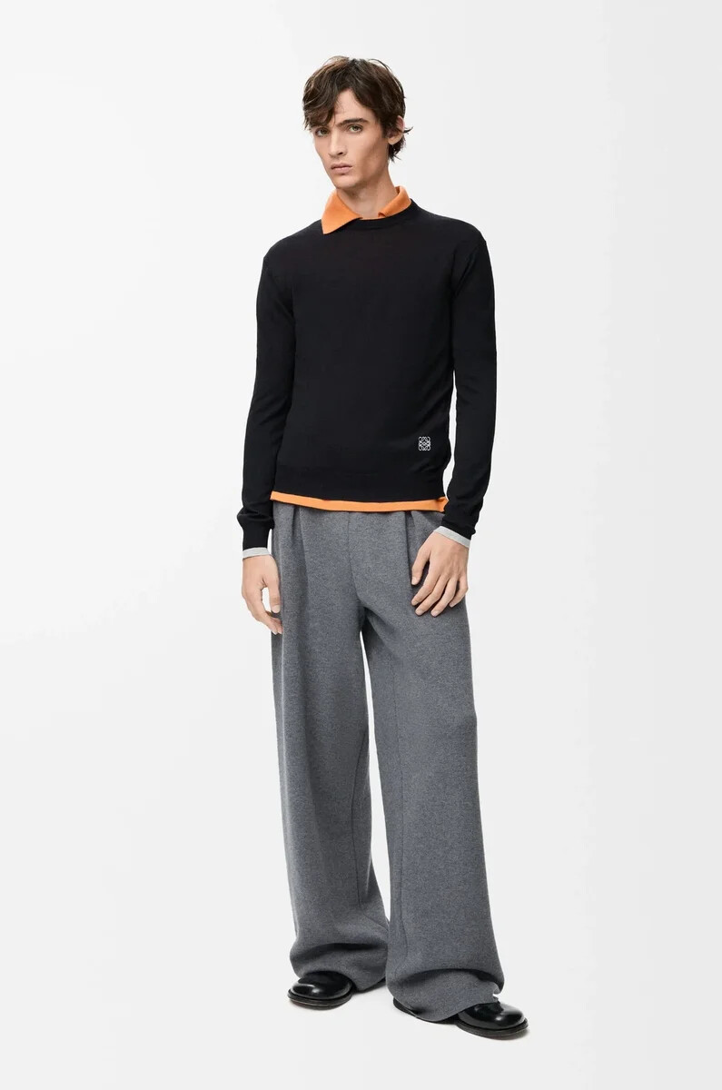 maglione in lana nerogrigio