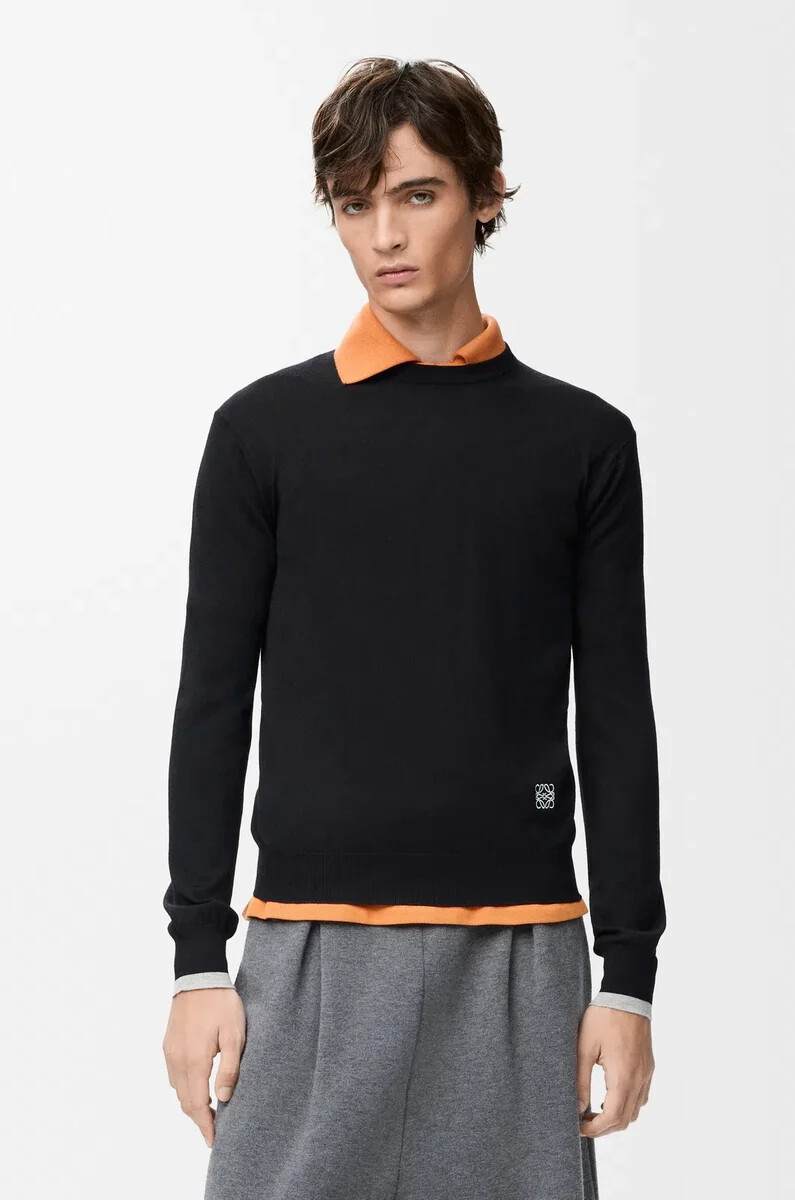 maglione in lana nerogrigio