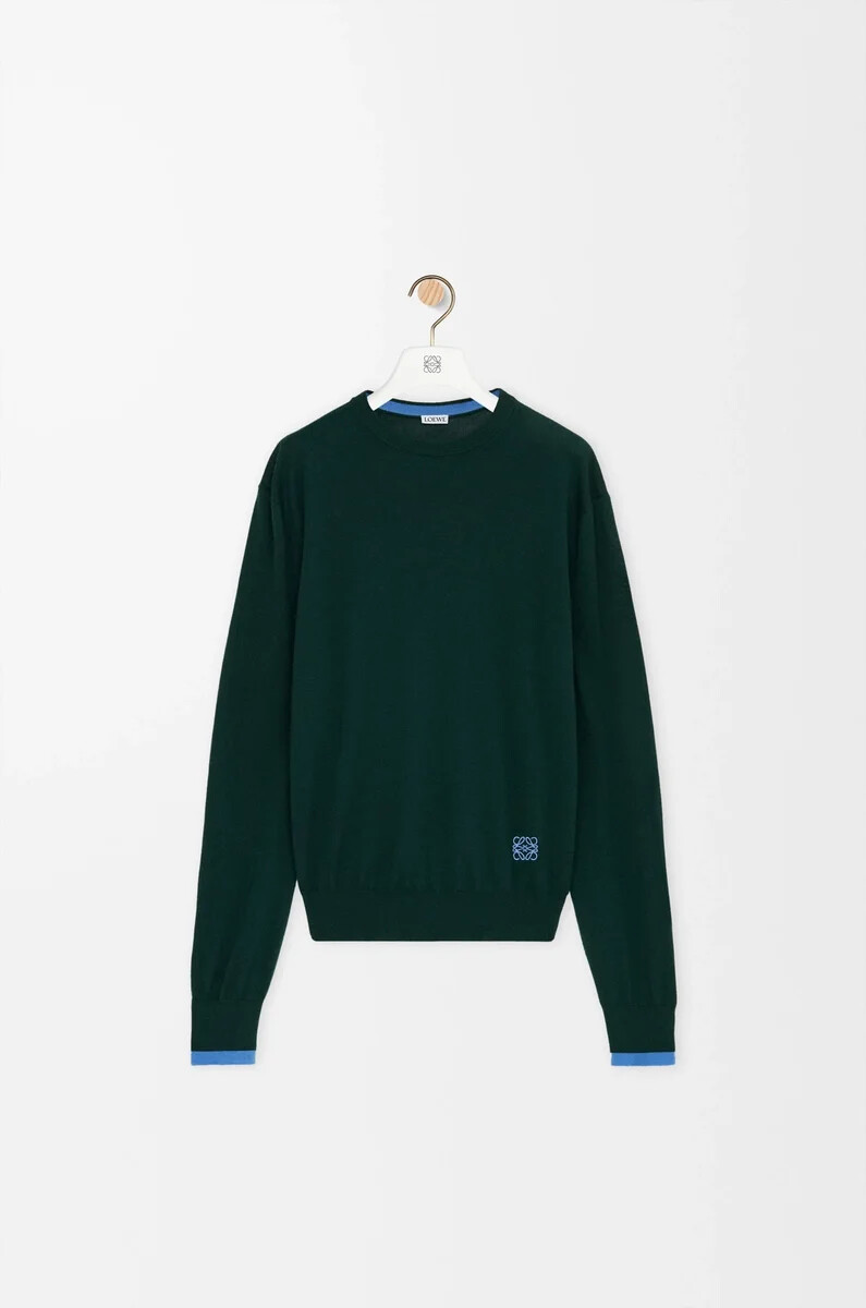maglione in lana verdeblu